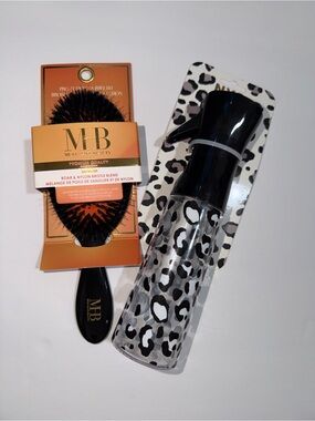 Underground Leopard Print Spray Bottle & Black Hair Brush
